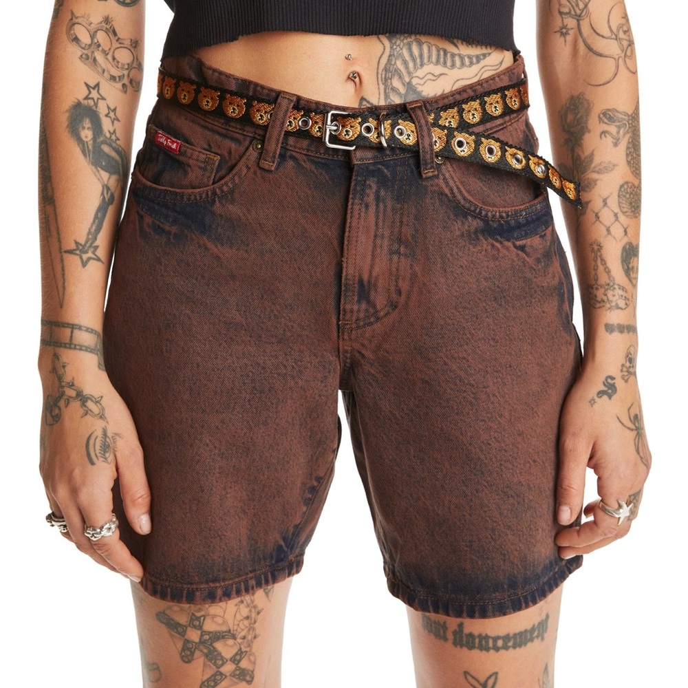 Teddy Fresh Washed Denim Dad Shorts Size 28